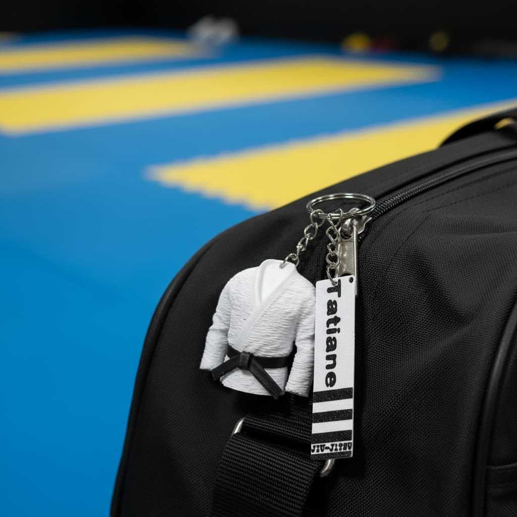 Chaveiro Kimono Jiu-Jitsu Personalizado com Nome | BJJ | Mini Kimono | Presente Criativo | Tag e Cor Customizável