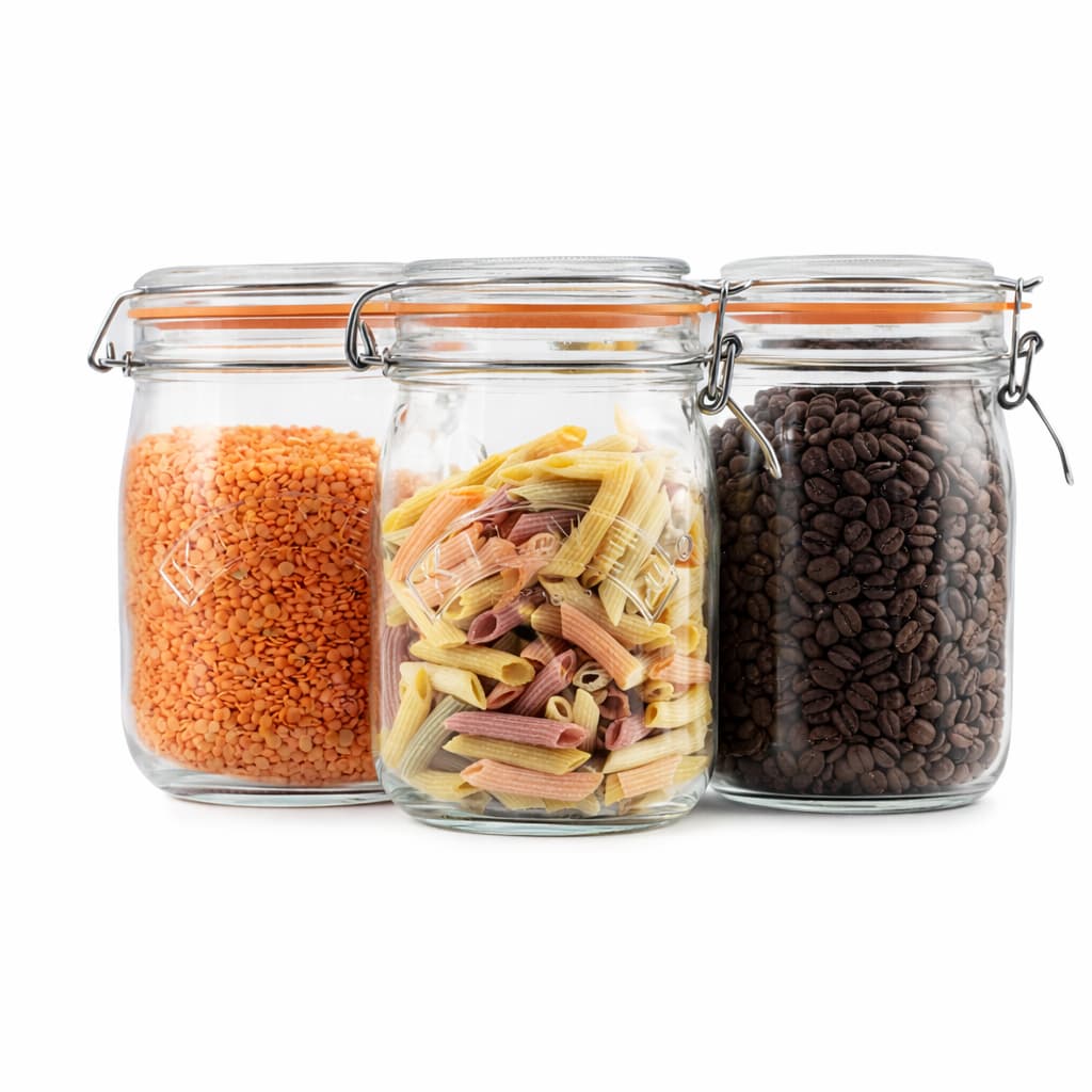 Potes Kilner Herméticos Vidro 1l Kit 3 Porta Mantimentos