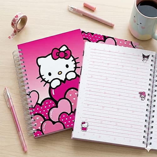 Caderno escolar Hello Kitty - Diversos tamanhos - Universitário A4, A5 OU A6