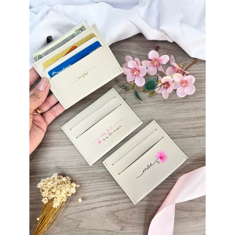 Porta Cartão Personalizado com Nome, Logotipo ou Monograma Casamento, Ideal Para Madrinhas, - Couro Ecológico 1,5mm