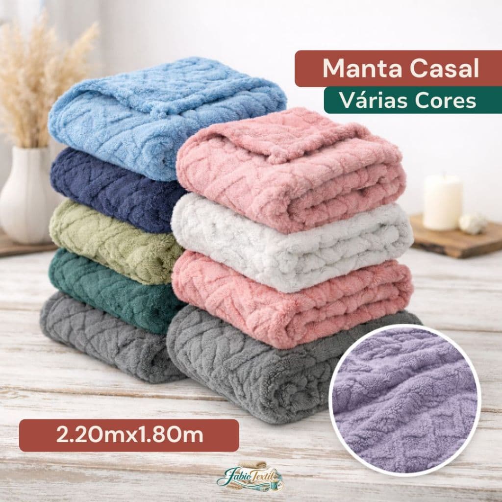Cobertor Manta Casal Microfibra Macio Quentinho Inverno 1,80x2,20m