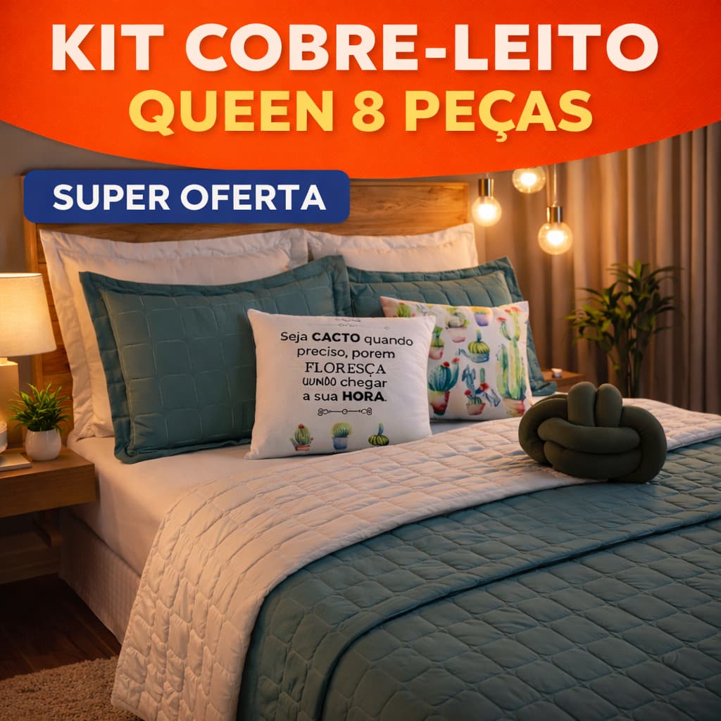 Kit Cobre Leito Dupla Face Paris Queen 08 Peças Cama Posta Blogueira Várias Combinações