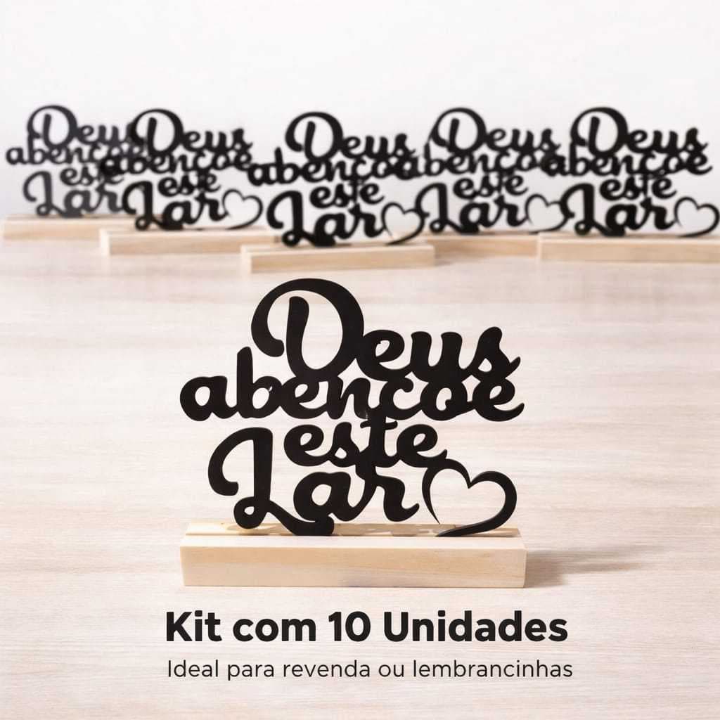 Kit com 10 Enfeites Decorativo Deus Abenço este Lar