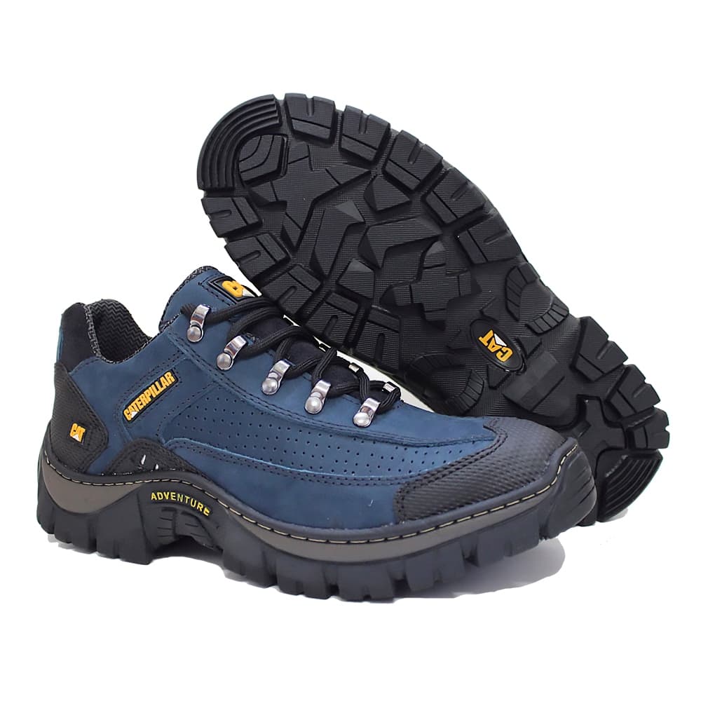 Bota Botina CAT Masculino 100% Couro Original Legítmo Total Conforto Com Brinde Palmilha Em Gel
