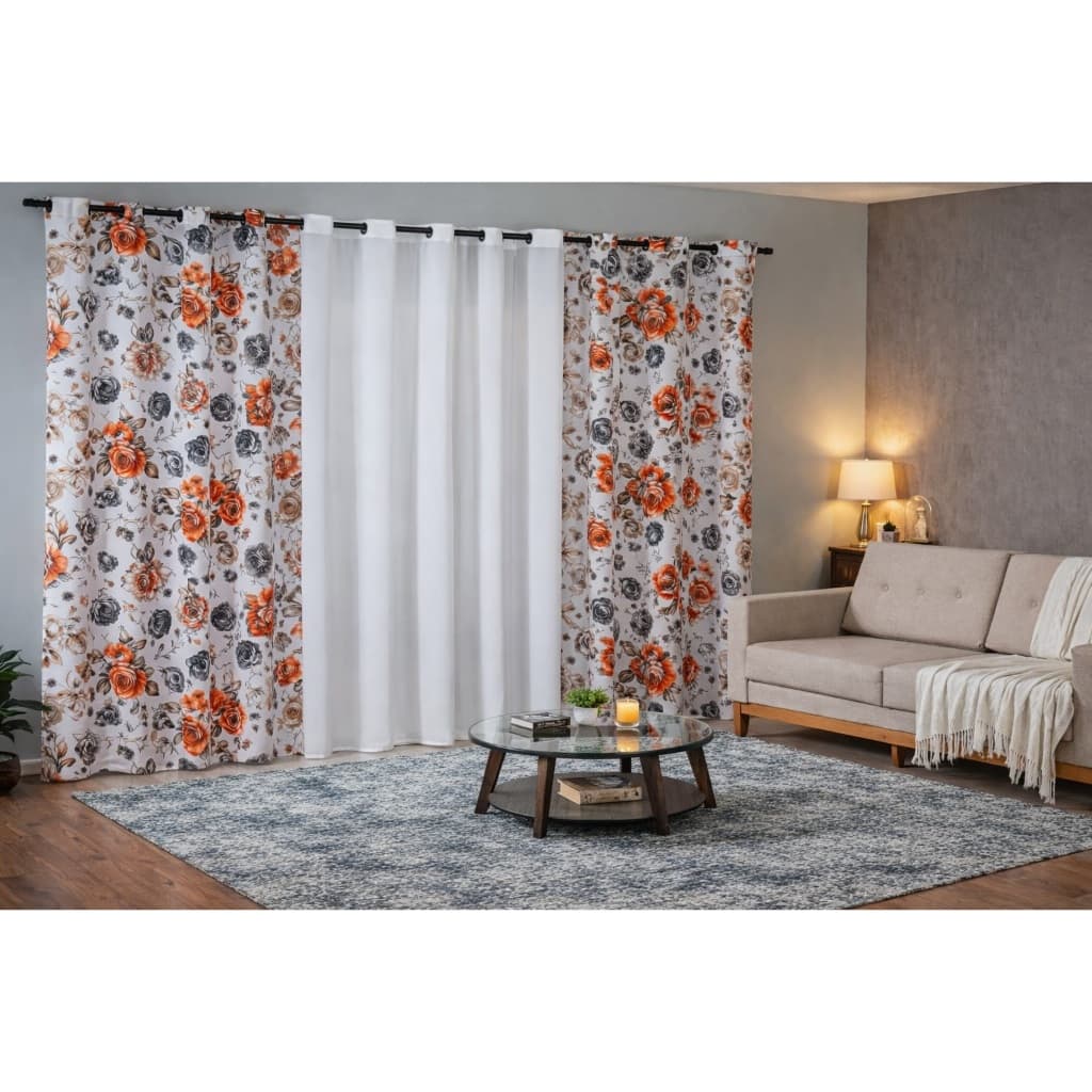 Cortina Grande 4 Metros Sala Elegante Parede Toda Clean Sala Escritório
