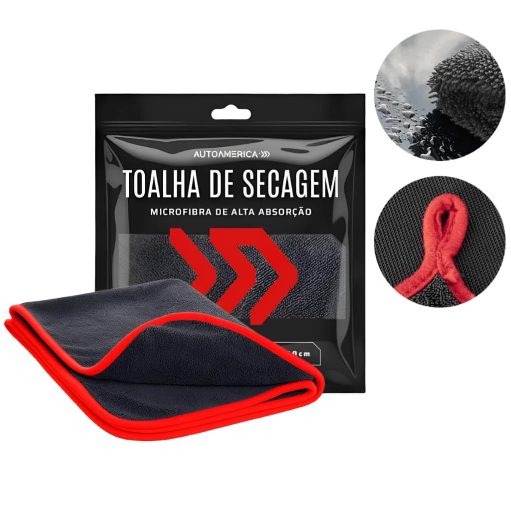 Toalha De Secagem Twist Alta Absorção 90x60cm 600gsm Autoamerica