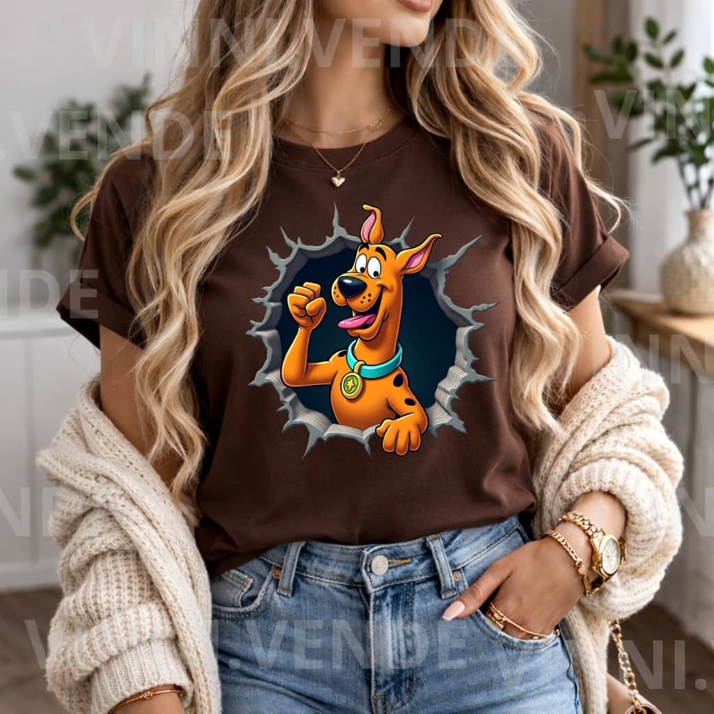 Camiseta SC00BY D00 3D Estampa Divertida Feminina Algodão Premium Top