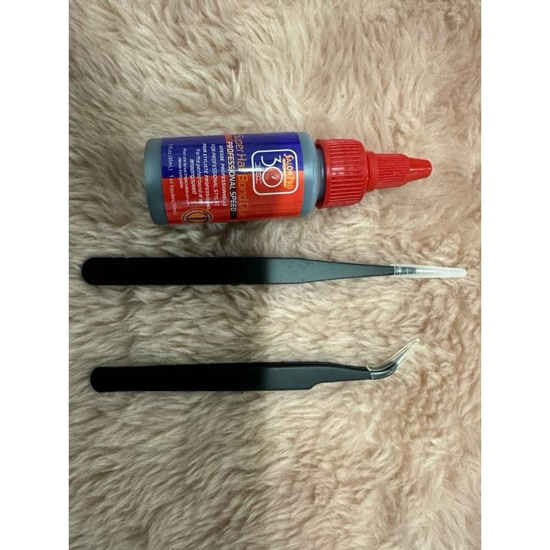 Conjunto Pinça (reta + Curva) Extensão De Cílios + Super Cola Salon Pro 30ml Para Alongamento