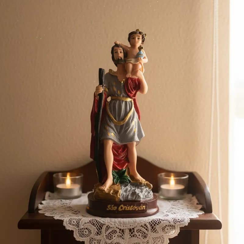 Imagem São Cristovão 15 cm em Resina Decorativa
