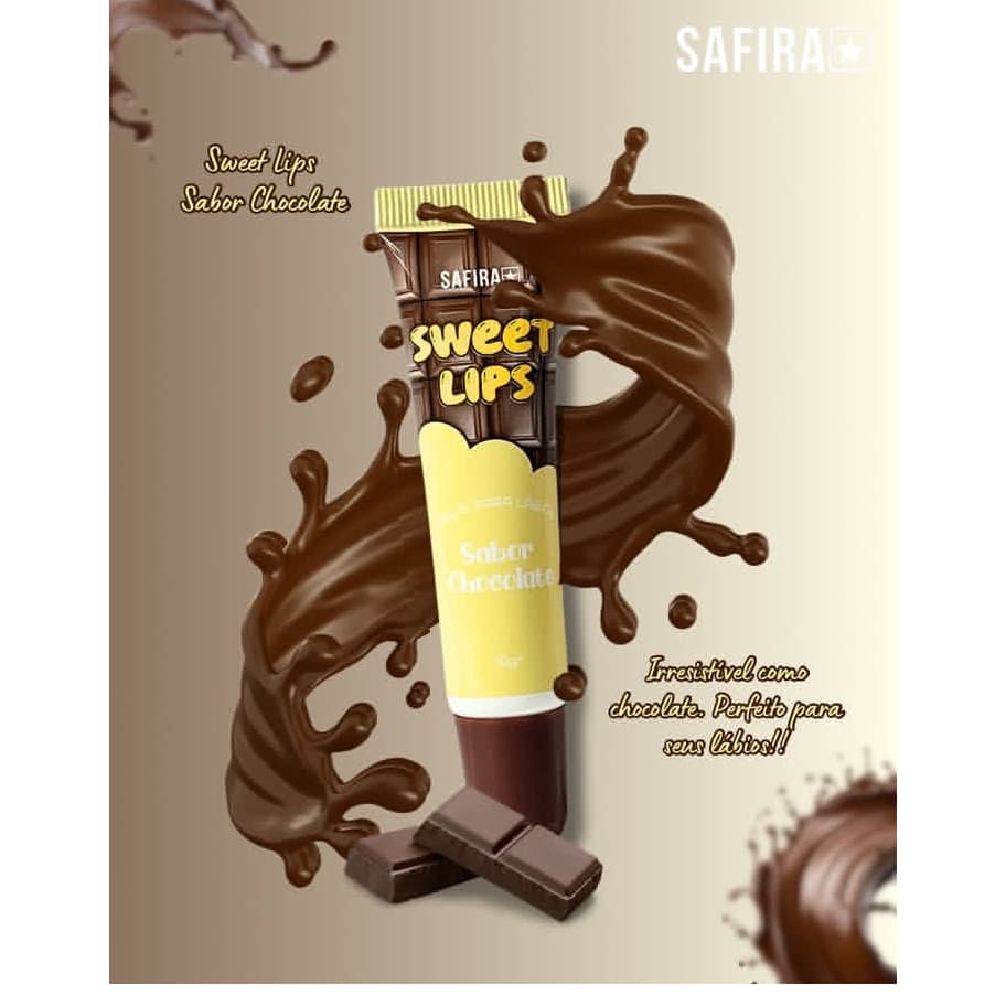 Hidratante Labial em Gel - Balm Sweet Lips Sabor Chocolate Safira
