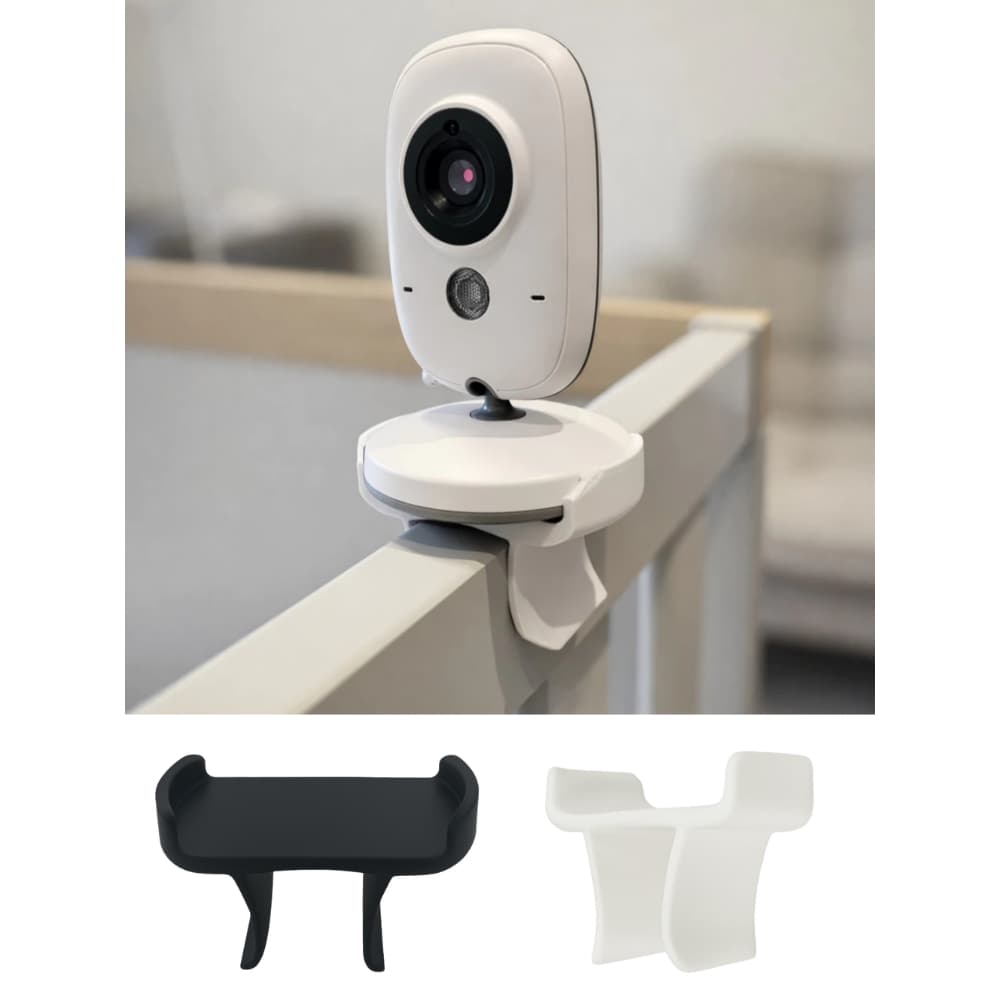Suporte de berço Babá Eletrônica minimalista Universal com Encaixe – Uso em Berço, Grade ou Mesa Vb603