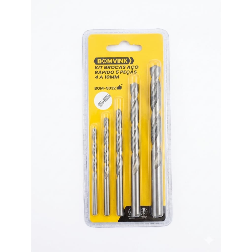 kit Broca de Aço 5 Peças 4 a 10MM