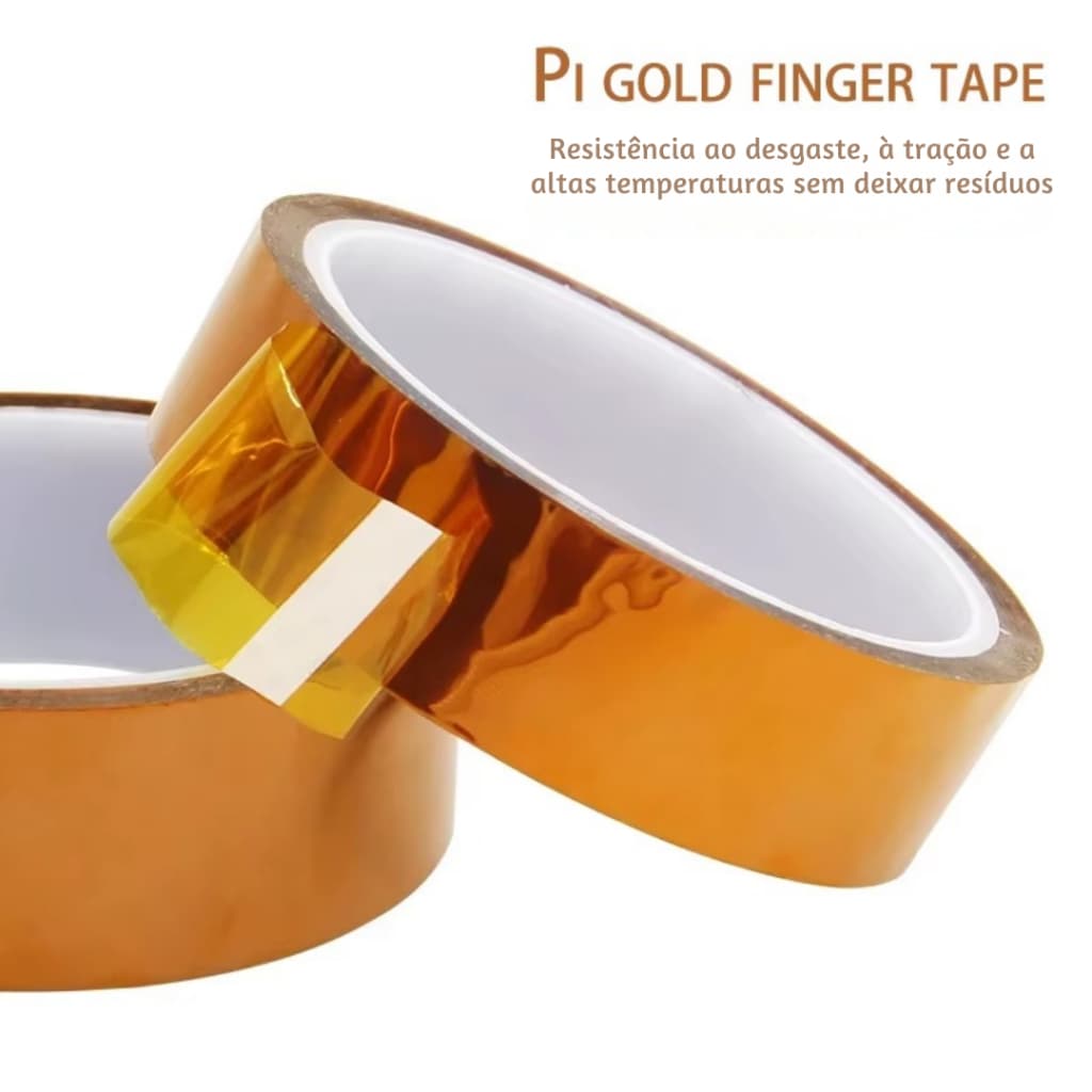 Fita Kapton 30M x 25mm 280ºC Alta Temperatura Isolante Térmica BGA Eletrônica PI Golden Finger Tape