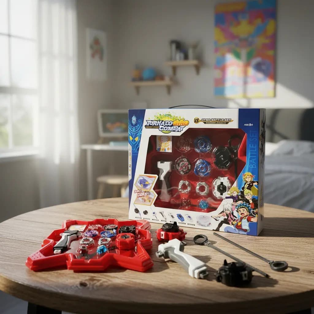Kit Arena Profissional Grande Brinquedo Pião Bey Metal 4 em 2 + 2 Lançadores e 1 Pegador