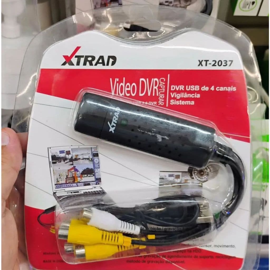 Placa de Captura de Vídeo Xtrad - DVR USB 4 Canais