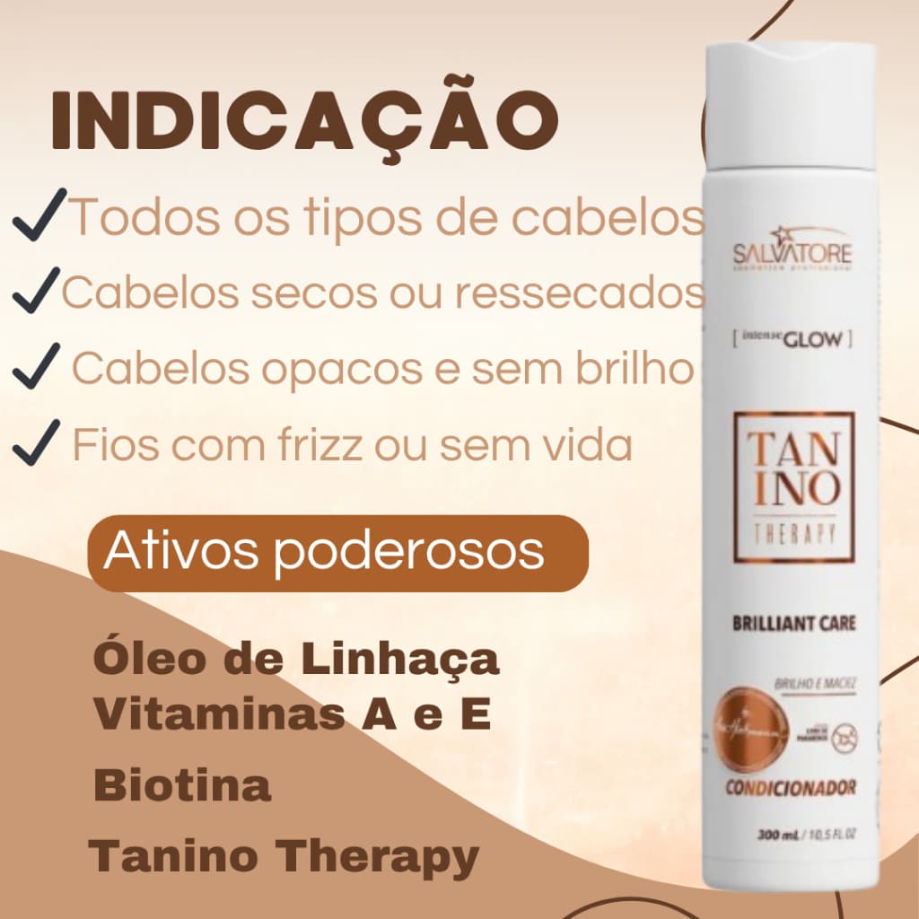 Condicionador Brilliant Care Salvatore Tanino Therapy 300ml Hidratação Brilho Intenso Cabelos Secos