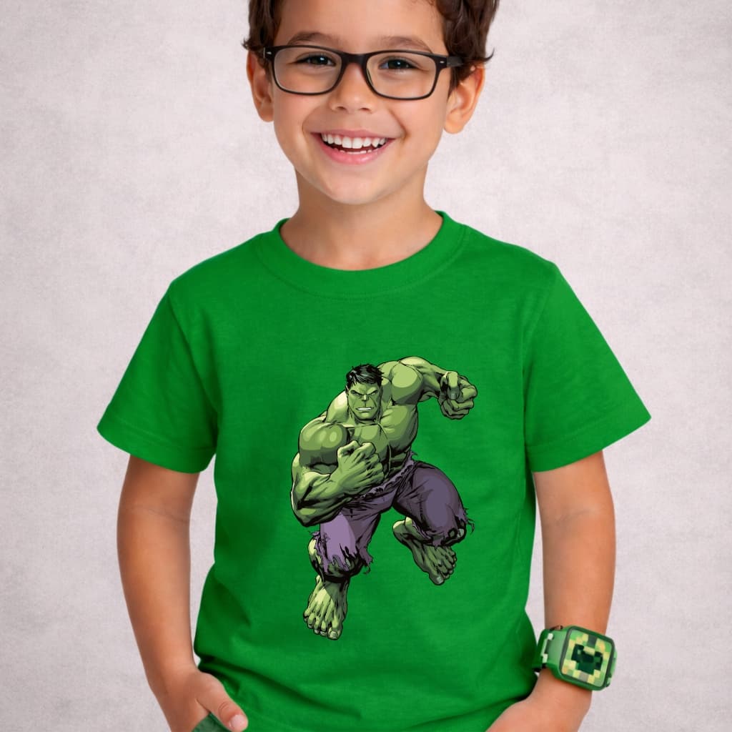 Camiseta do Hulk Hérois Desenho Animado Blusa 100% em Algodão Premium