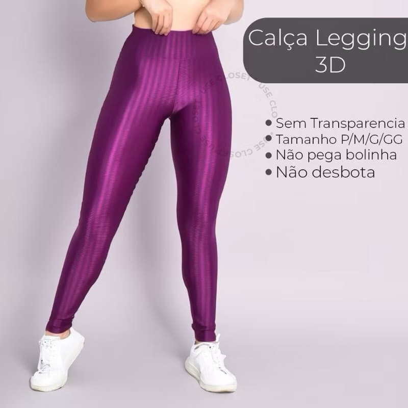 Legging 3D Academia Calça Feminina Fitness ZERO TRANSPARÊNCIA