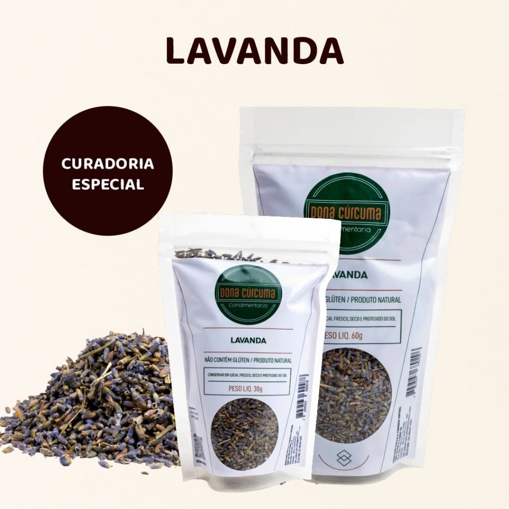 Lavanda Flores Desidratadas para Chá e Infusão | 100% Natural | Dona Cúrcuma