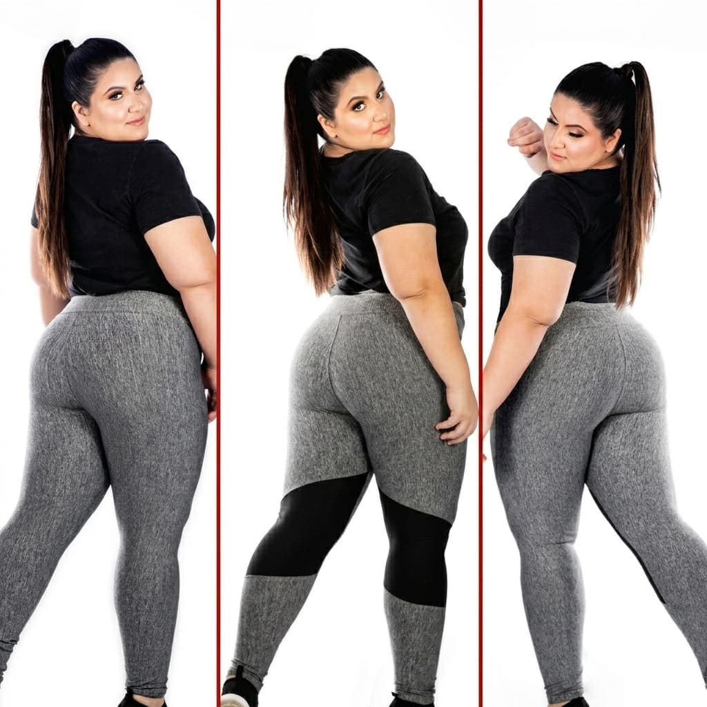 Kit 3 Calças Legging Plus Size Feminina Cós Alto Suplex Academia Fitness G1 G2 G3