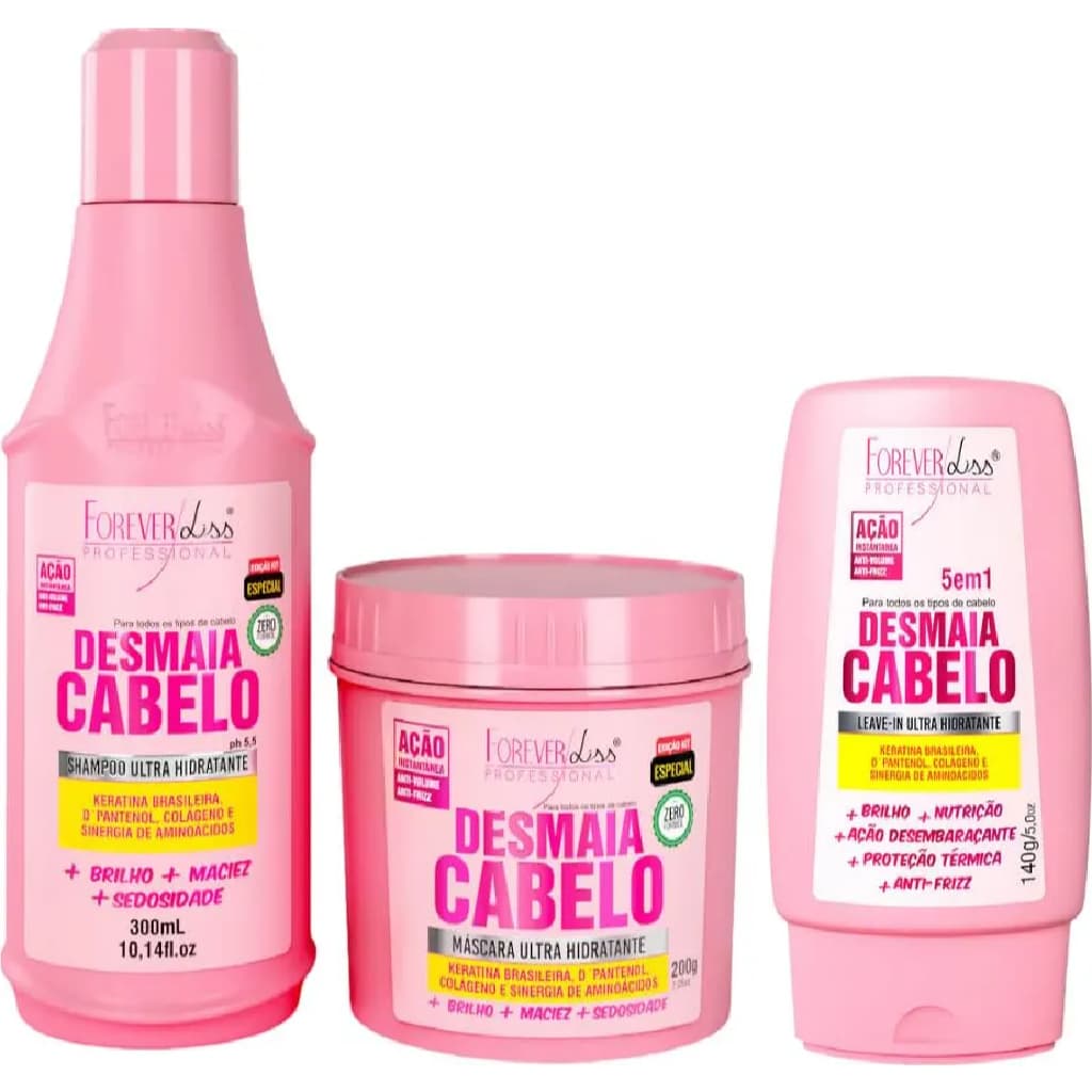 Kit Desmaia Cabelo Anti Frizz e Volume Forever Liss