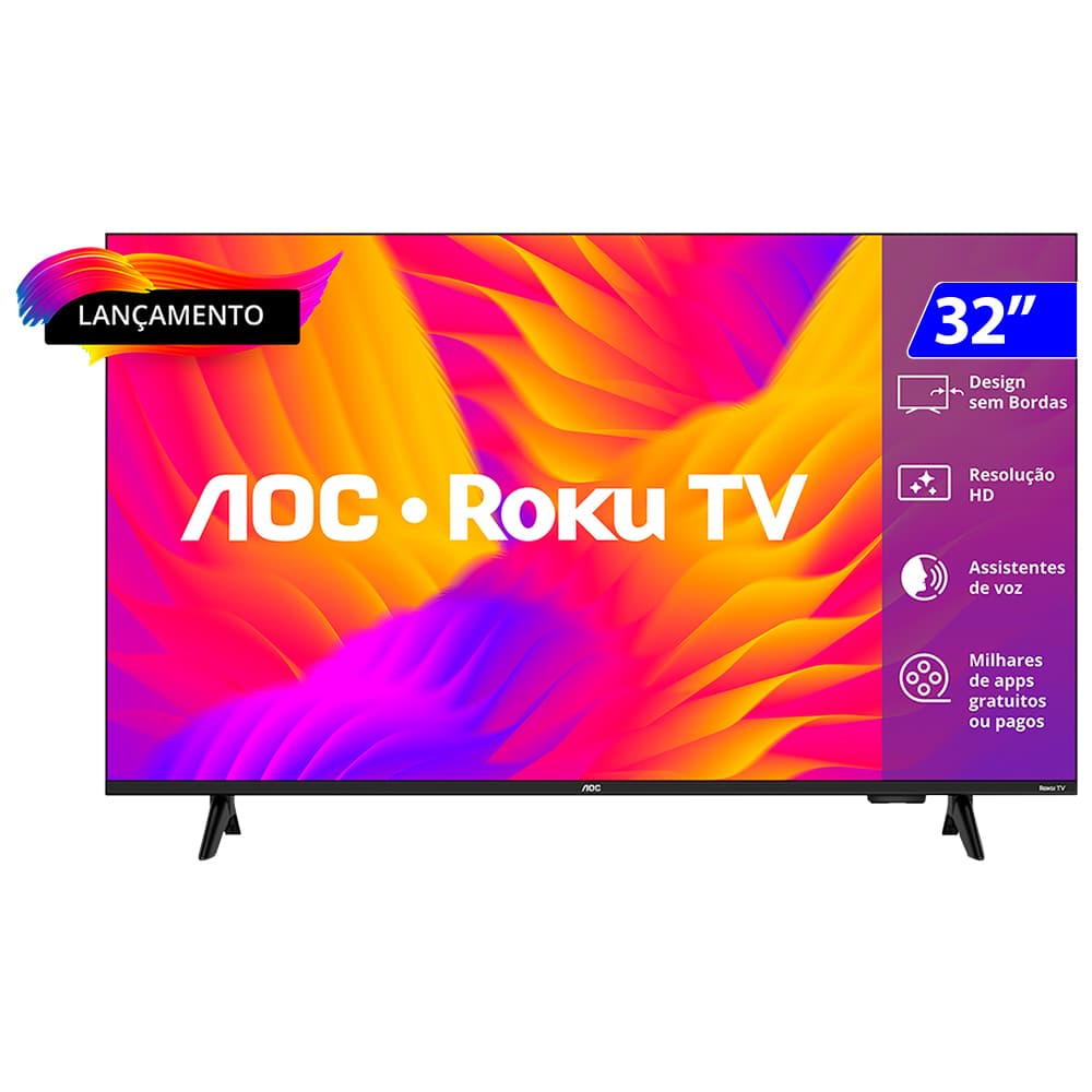 Smart TV AOC DLED 32" WI-FI Roku TV Quad Core 32S5155/78G