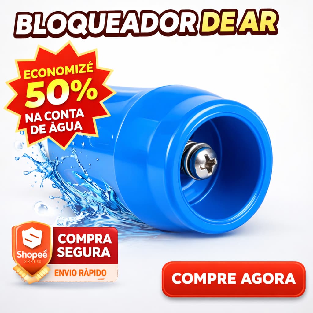 Bloqueador de Ar no Hidrômetro - Redutor da Conta Água - Economize Até 50%