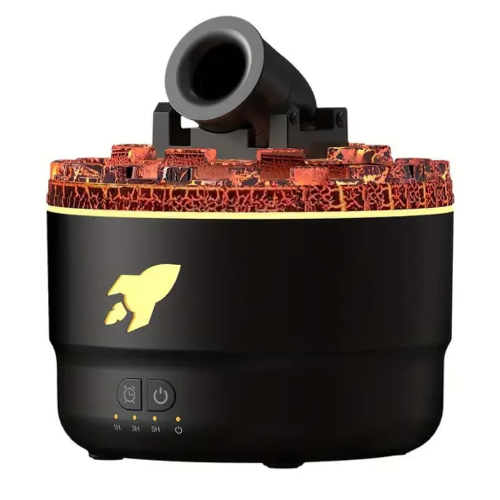 Umidificador Aromático Cannon Blast Produ Difusor D Óleos Essenciais Efeito Lava Vulcão Led 7 Cores