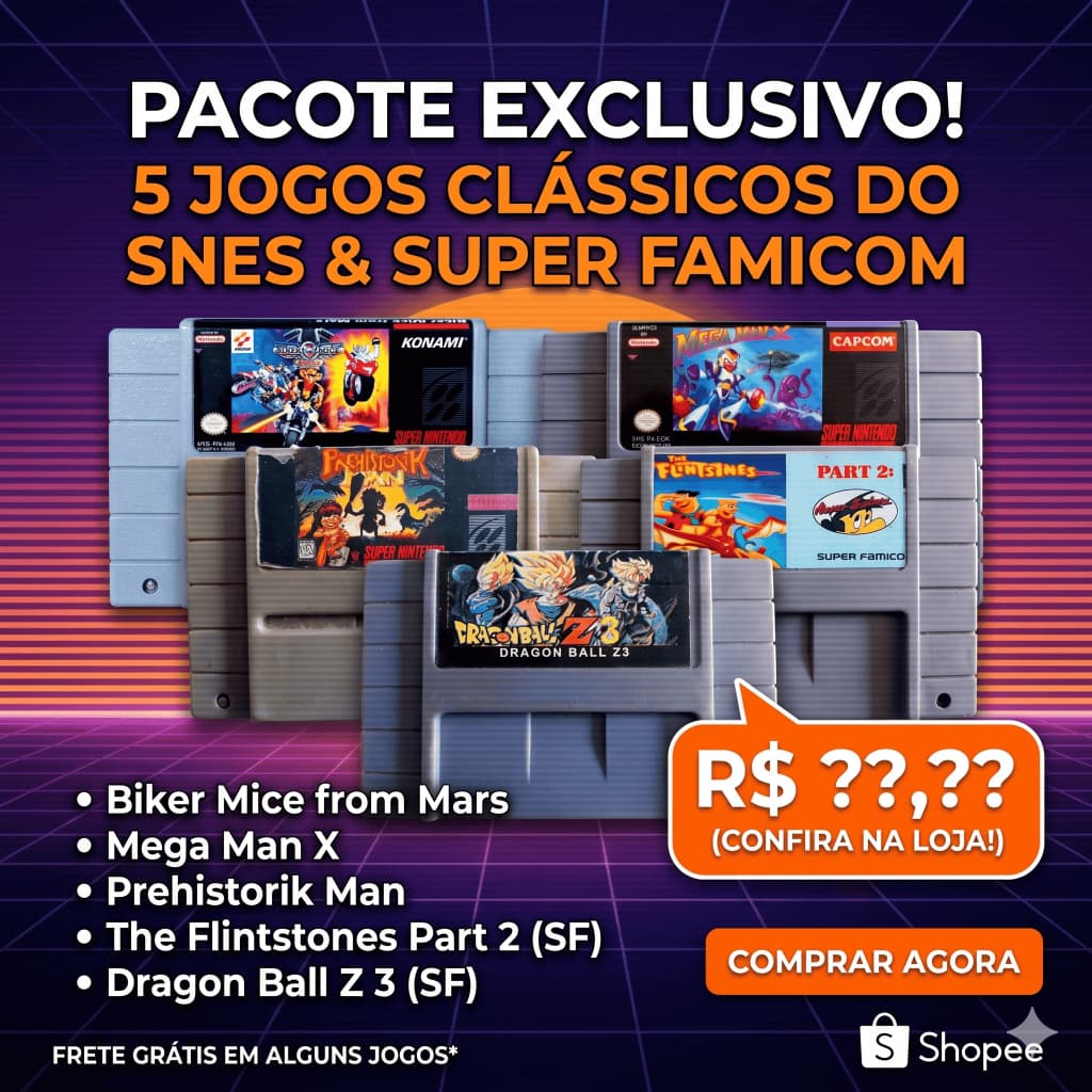 Cartuchos Paralelos de Super Nintendo (SNES) - Clássicos
