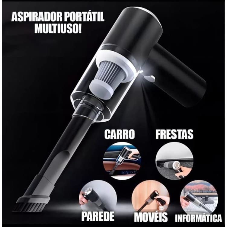 Mini aspirador de Pó Portátil 3 em 1 Multiuso para Carro Casa Limpeza Informatica