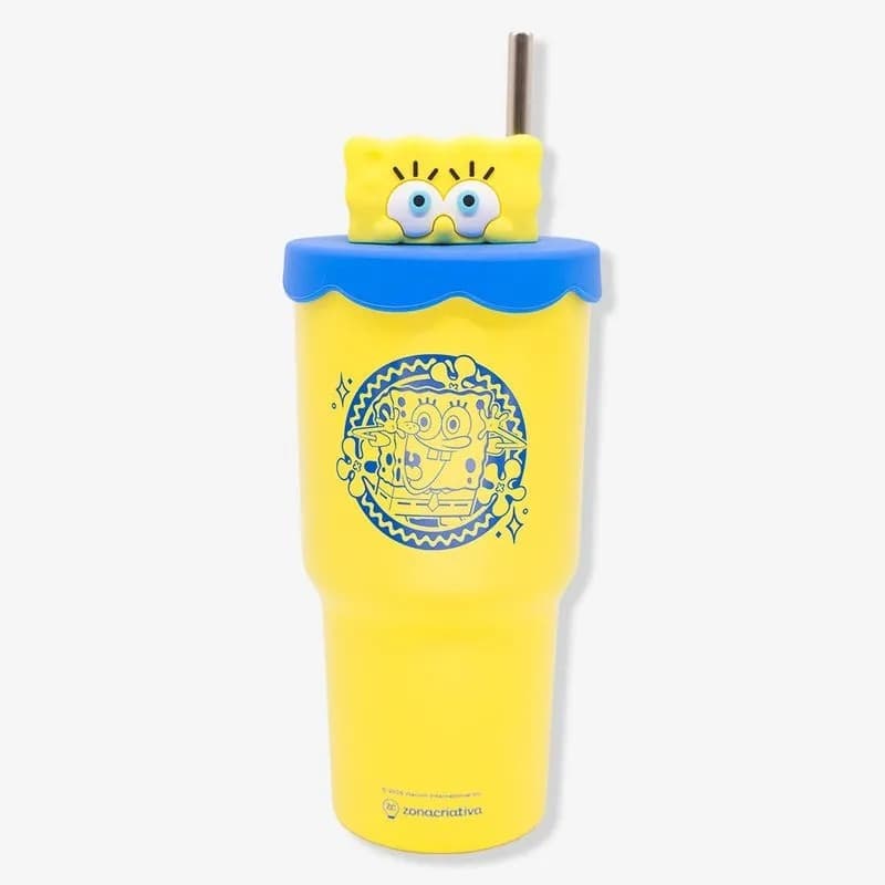 Copo Térmico Topper Bob Esponja Kuromi - Hello Kitty 600ml Presente Tumblr
