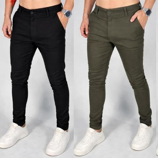 Kit Calça Sarja Masculina Premium Com Elastano Sport Fino