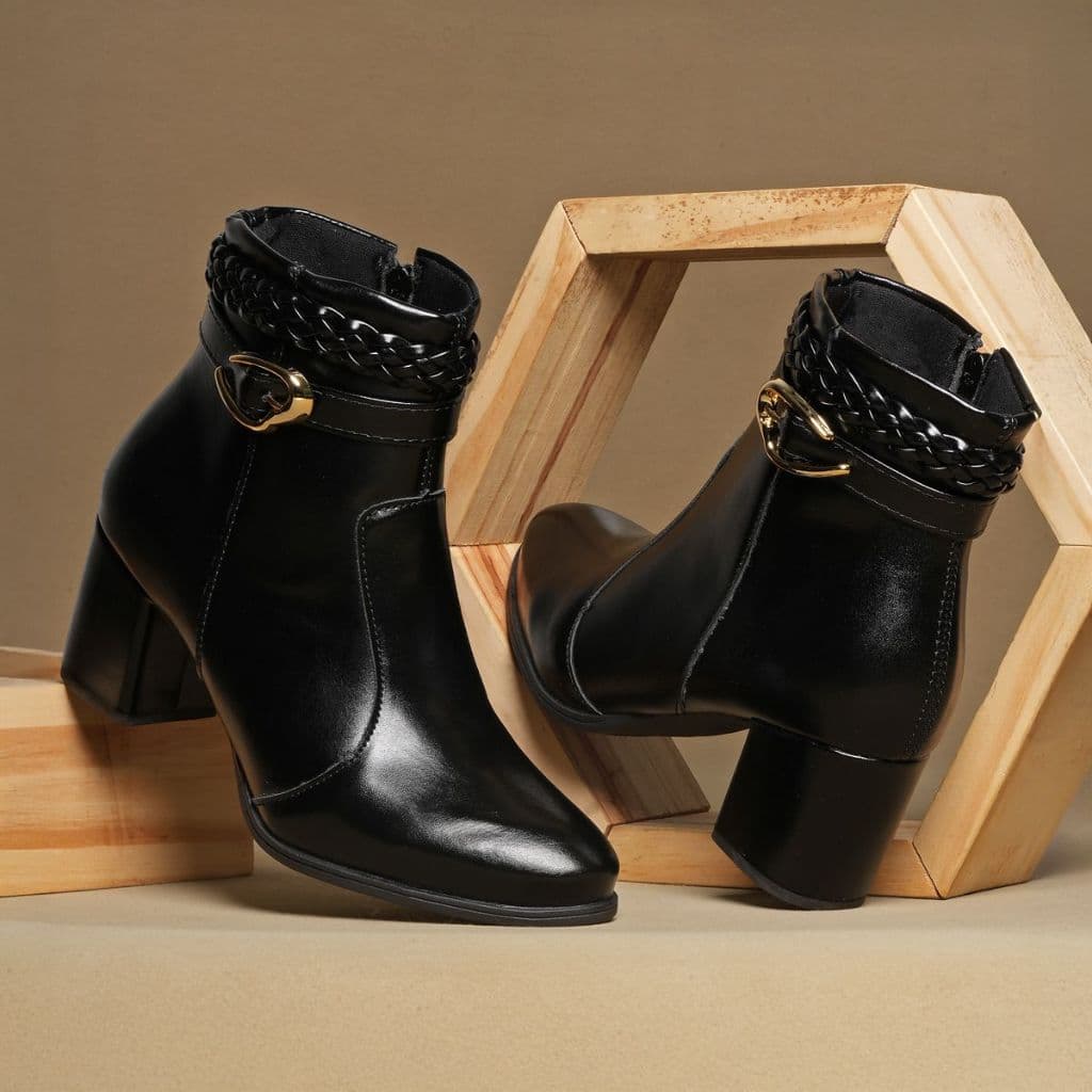 Bota feminina cano baixo salto bloco inverno confortavel estilosa promocao envio imediato