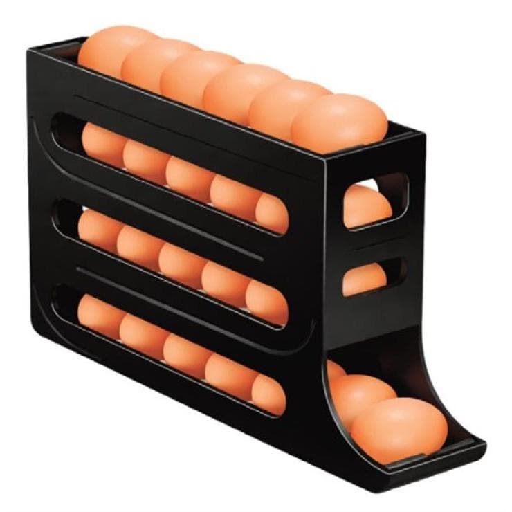 Organizador De Ovos Para Geladeira Com rolamento Automático Porta Ovos Automático 4 Andares.