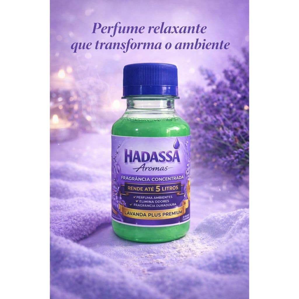 Desinfetante Concentrado LAVANDA PLUS PREMIUM Hadassa Aromas 100ml Rende 5L Super Perfumado