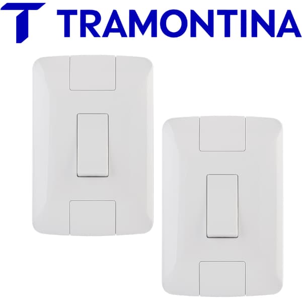 Interruptor Branco Tramontina Aria 6A 250V Conjunto 4x2