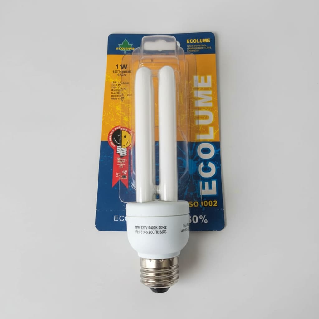 Lâmpada Fluorescente Compacta 11W 127V Luz Branca 6400K Econômica 2U T4