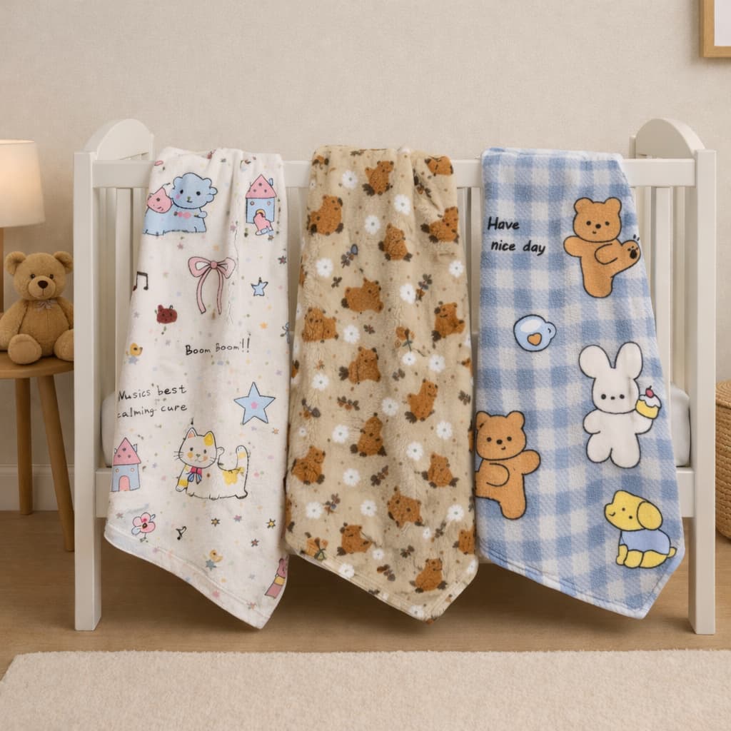 Manta Bebê Plush Premium Antialérgica – Ultra Macia | Recém-Nascido | Conforto Total