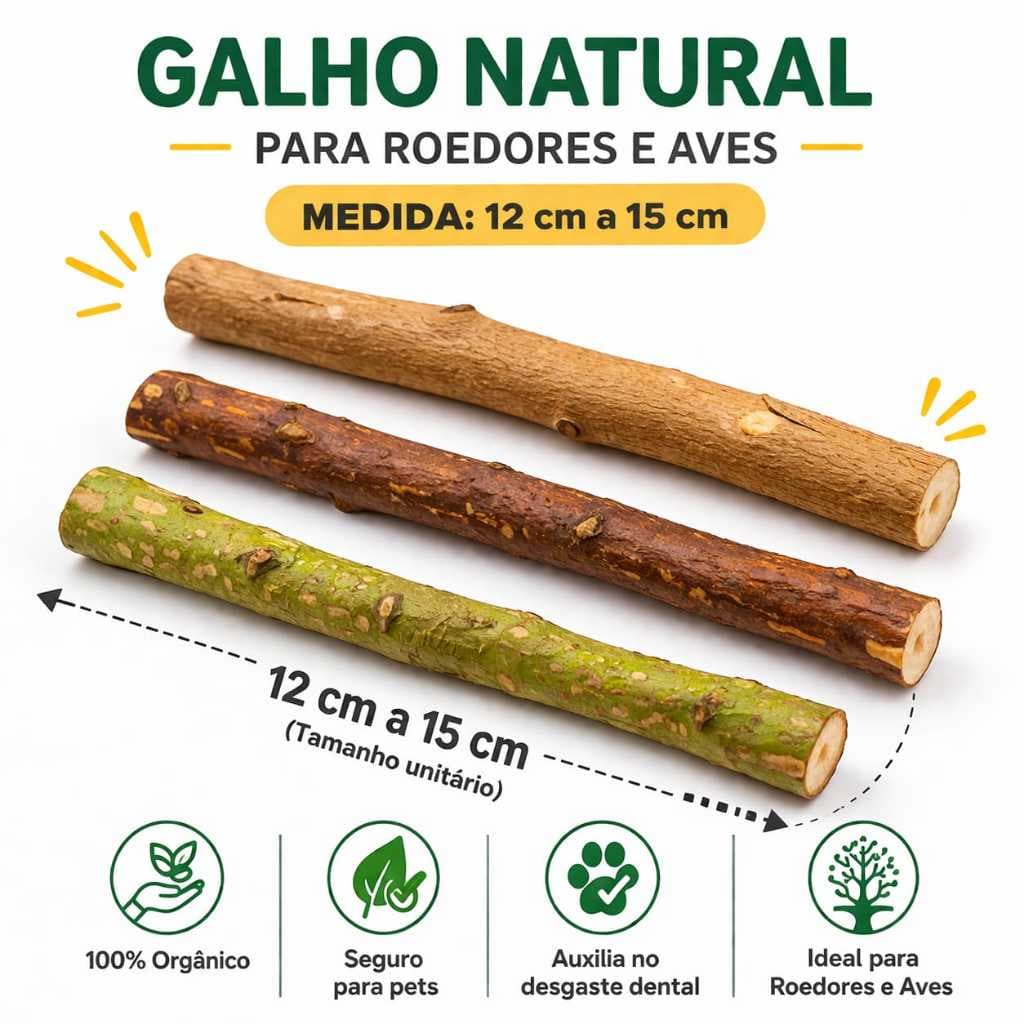 Galhos de Goiabeira Para Roedores e Aves (Hamster, Ratos, Porquinho da India, Papagaios etc.)