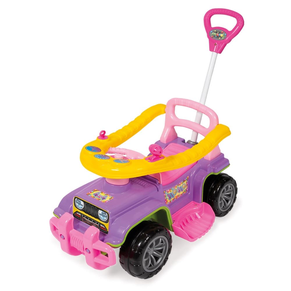 Carrinho de Passeio Quadriciclo Infantil Maral Jip Jip Rosa com Haste Direcionável
