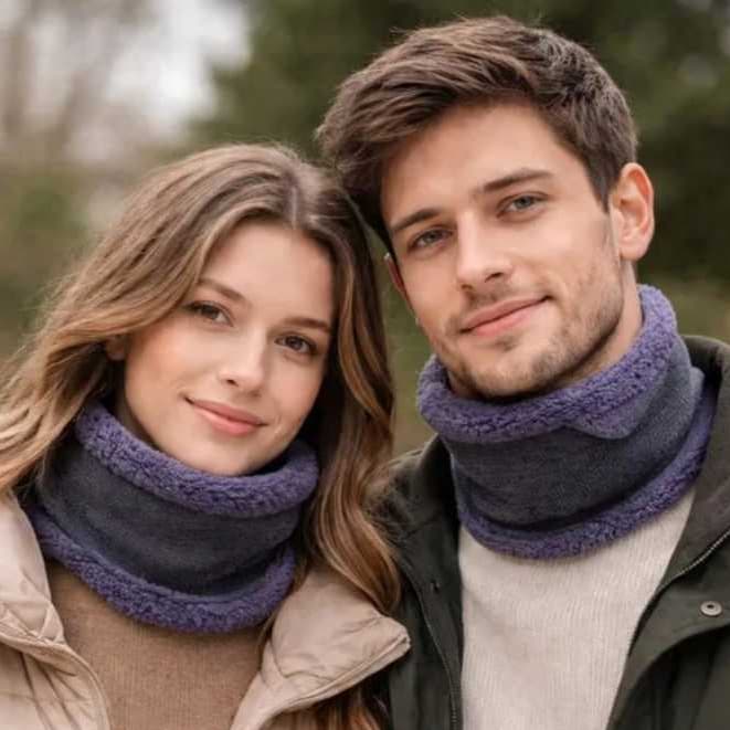 Somente Cachecol Gola Forrada Lã Inverno Quente Unissex