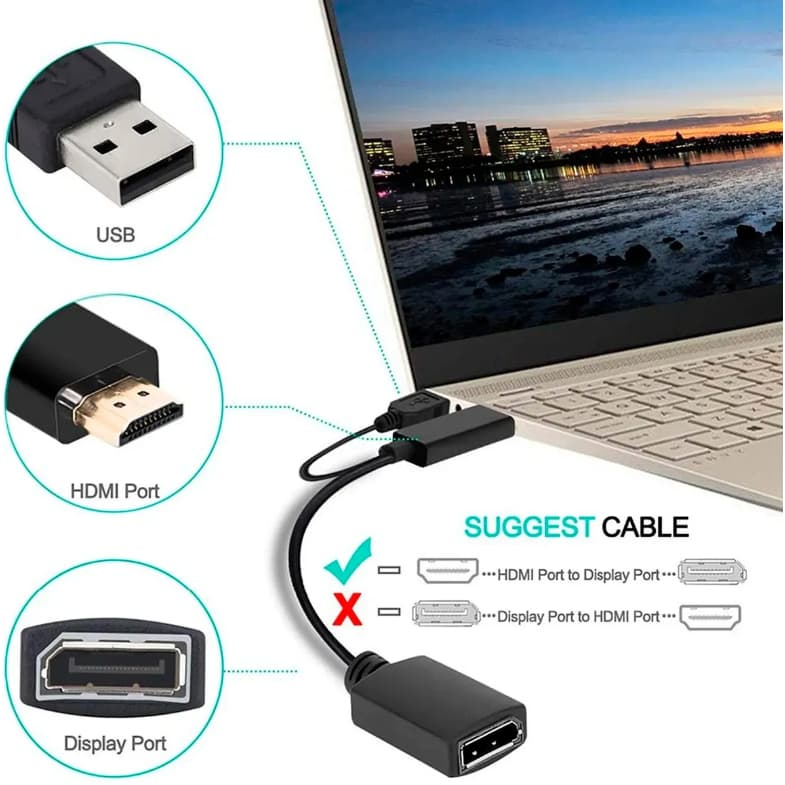 Cabo Ou Adaptador Hdmi Macho Para Displayport Macho Ou Femea 4k Hdmi Dp Tomate