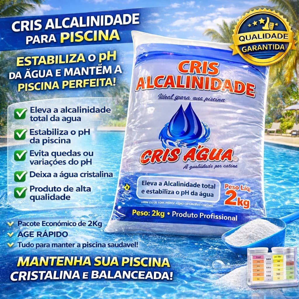 Elevador De Alcalinidade Piscinas 2kg Cris Água