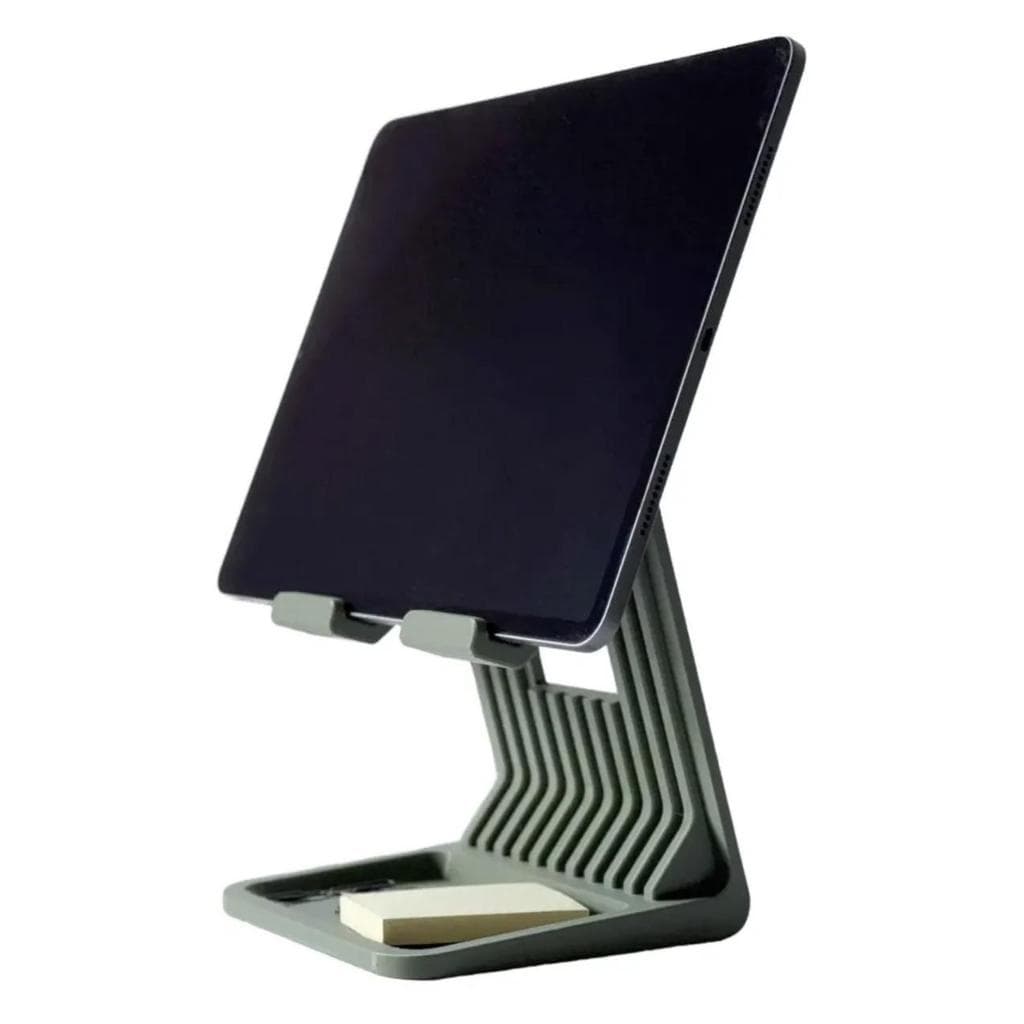 Suporte de Mesa para Tablet e iPad de 7" a 12.9 com Organizador e Passagem de Cabo