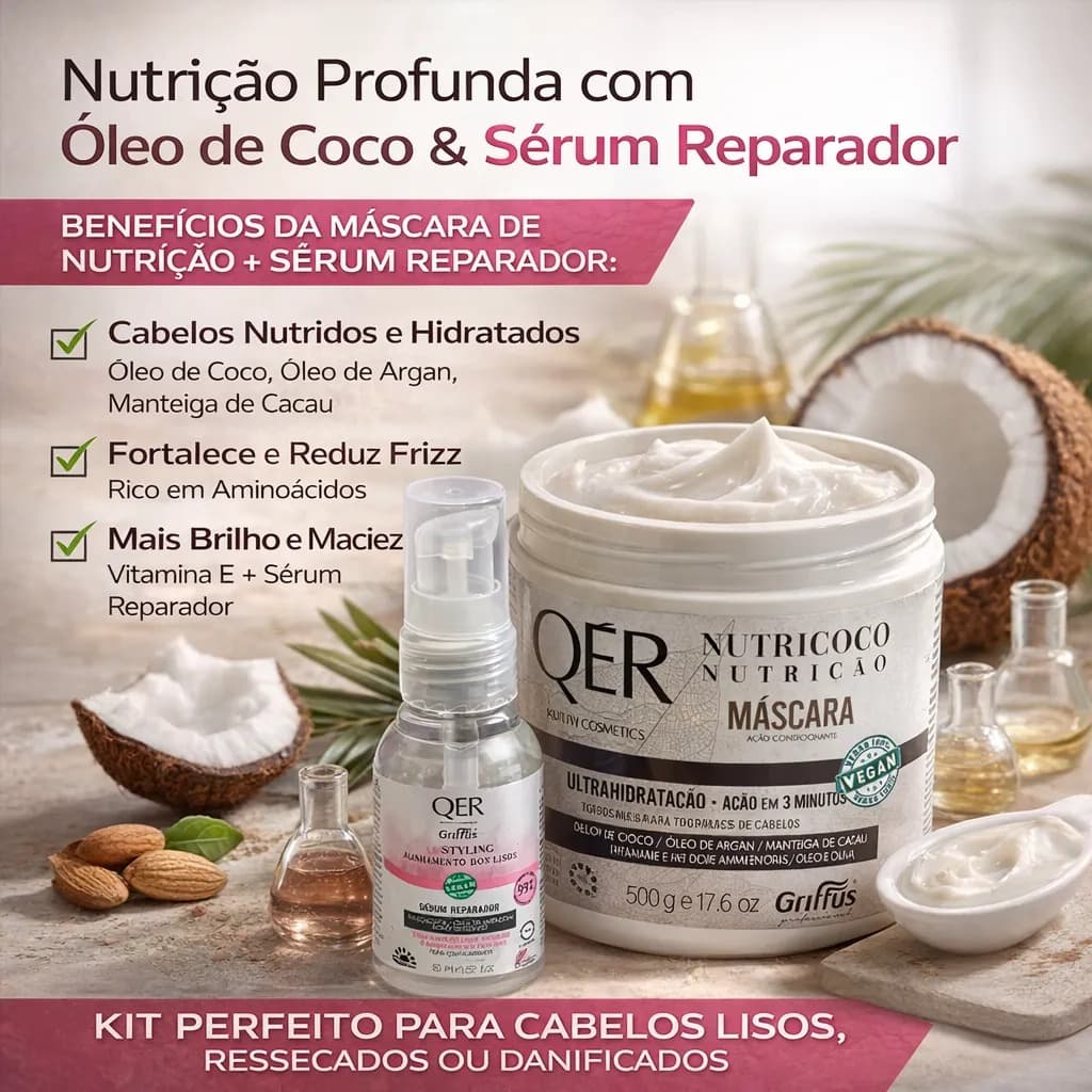 kit Máscara 500gr + Óleo 50ml Macca Power Linha Premium Tratamento Capilar Profissional
