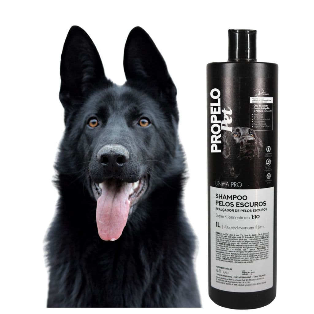 SHAMPOO PET Realçador de Pelo Escuro Preto + Brilho Concentrado 1L 1:10 Faz 11L
