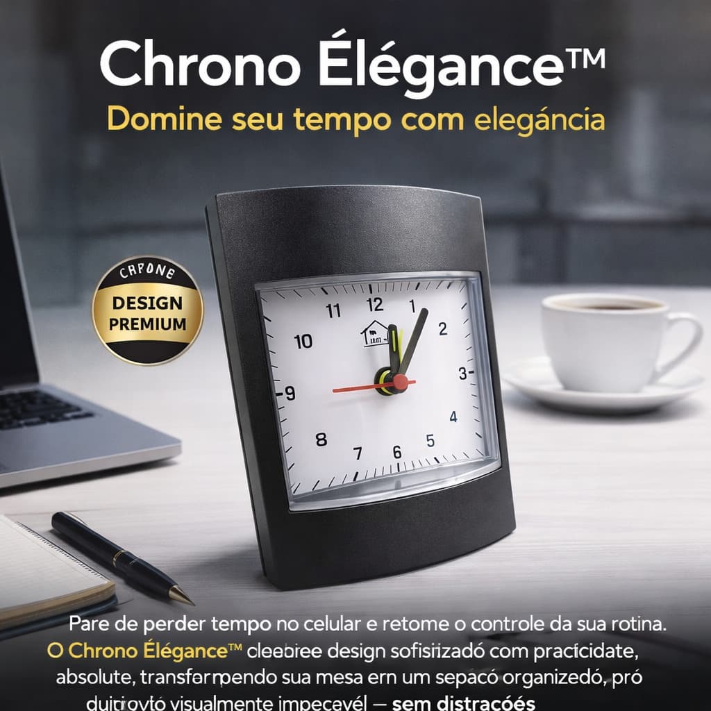 Relogio Mesa Compacto 10cm Design Moderno Visor Claro Decorativo Funcional