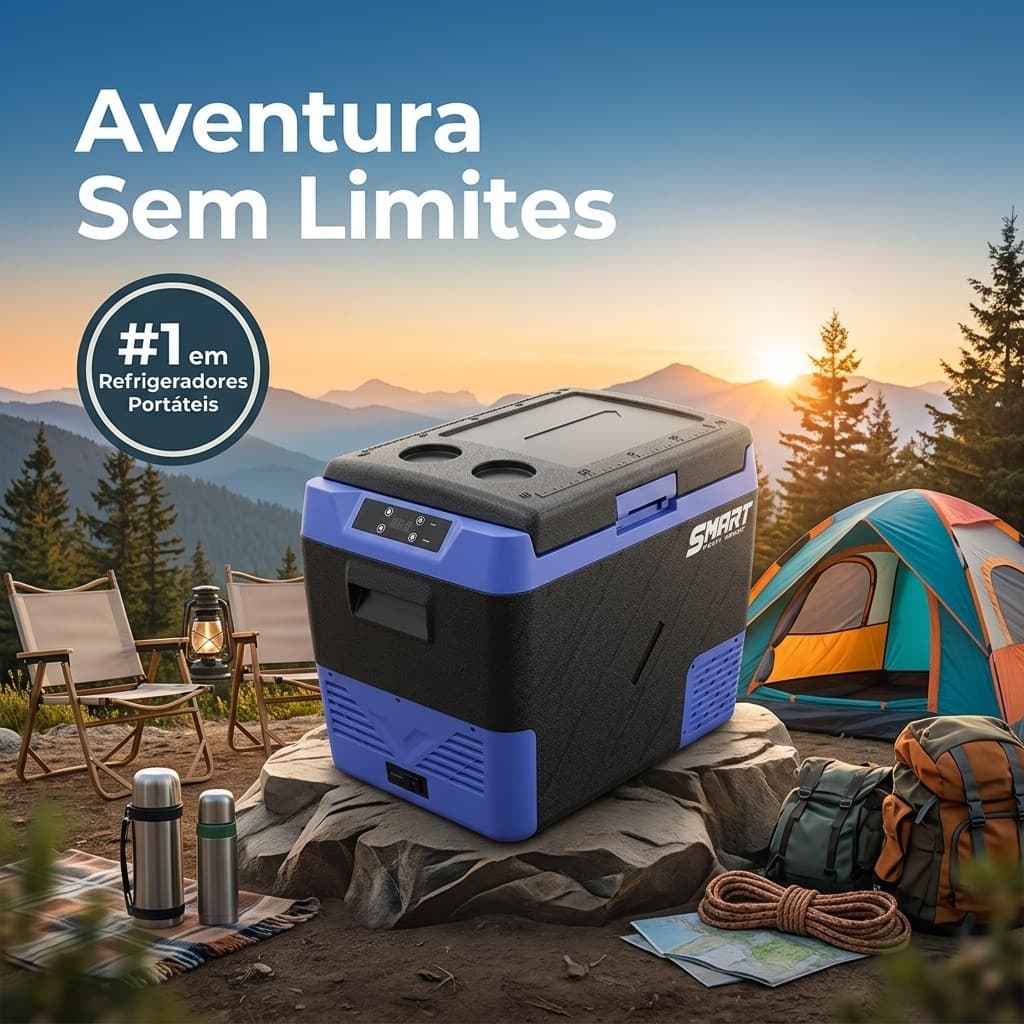 Geladeira Portátil 45 Litros Cooler Elétrico 12V Caixa Térmica Resfriador Para Carro Camping