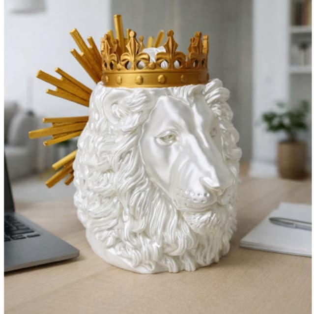 Busto Leão da Tribo de Judá Estatua Decorativa Bíblico Sala Quarto Escritório