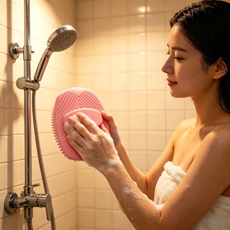 Nova Escova De Banho De Massagem : Oval De Cerdas Macias Para Homens E Mulheres
